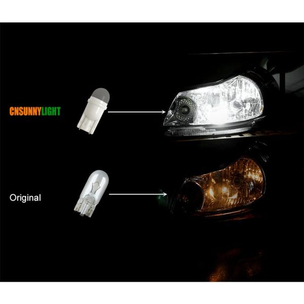 CNSUNNYLIGHT Newest Ceramic Base T10 W5W LED Car Interior Light Marker 12V Wedge Parking Dome Bulbs Mini Size White 6000K - Image 3