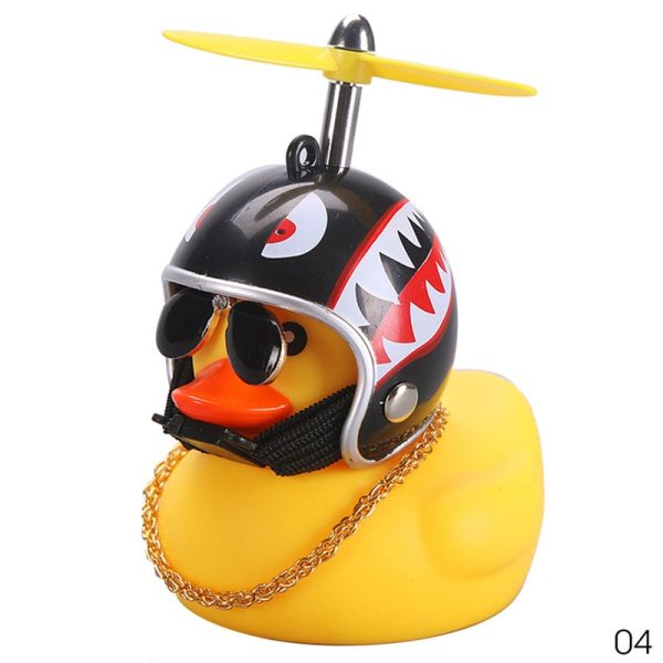 Car Duck with Helmet Broken Wind Small Yellow Duck Road Bike Motor Helmet Riding Cycling Car Accessories Decor Without Lights - Image 10