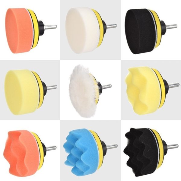 3inch Car Polishing Disc 11Pcs/Set Self-Adhesive   Buffing Waxing Sponge Wool Wheel Polishing Pad For Car Polisher Drill Adapter - Image 4