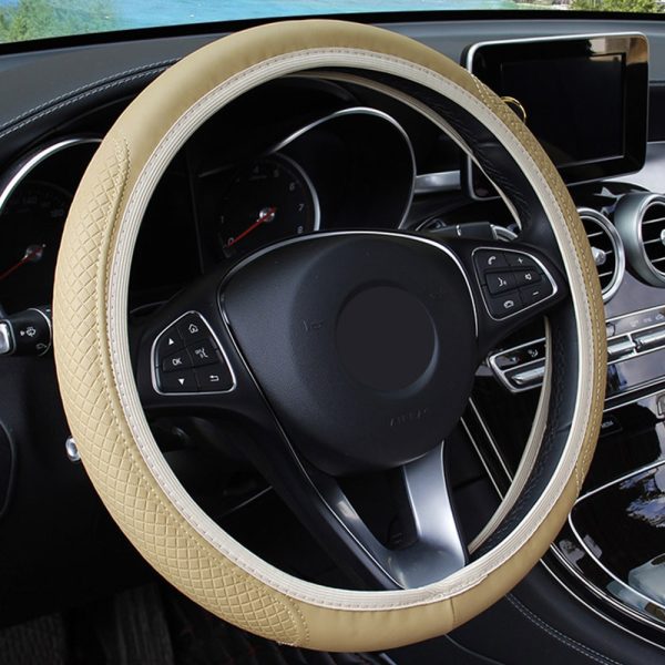 FORAUTO Car Steering Wheel Cover Skidproof Auto Steering- wheel Cover Anti-Slip Universal Embossing Leather Car-styling - Image 12