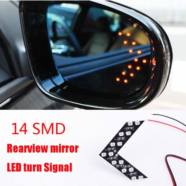 2pcs Arrow Panel 14 SMD LED Car Side Mirror Indicator Light Auto Turn Signal Light Car Styling LED Rear View Mirror AE - Image 4