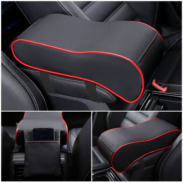 Leather Car Central Armrest Pad Black Auto Center Console Arm Rest Seat Box Mat Cushion Pillow Cover Vehicle Protective Styling - Image 5