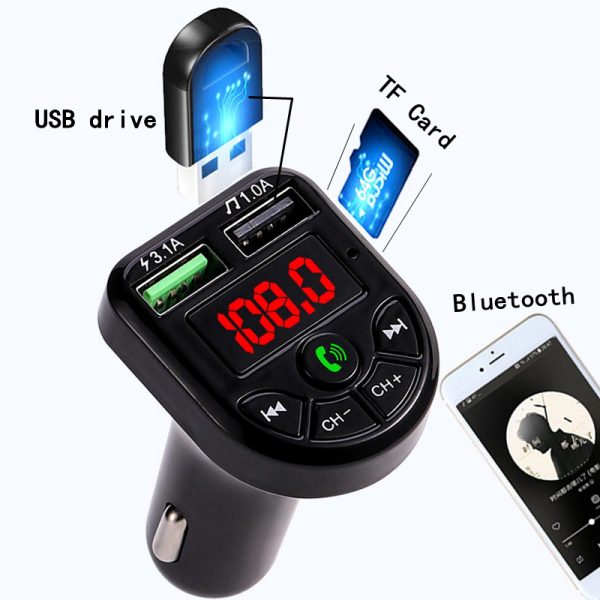 Car mp3 BTE5 Bluetooth Receiver E5 Car MP3 FM Transmitter Hands-free Call - Image 2