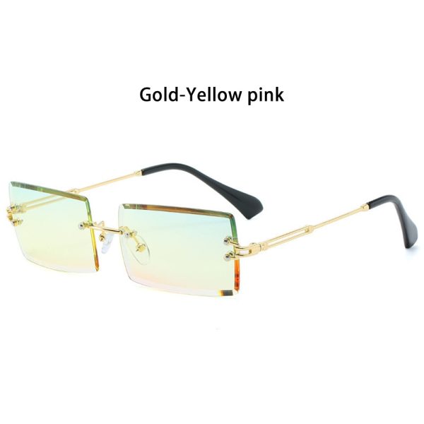 Trendy Men Women Summer Rimless Sunglasses Fashion Small Rectangle Sun Glasses Traveling Style UV400 Shades Eyewear - Image 10