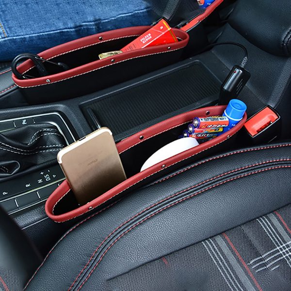 Seat Gap PU Case Storage Bag Car Organizer Artificial Leather Car Seats Gap Bag Car Accessories High Quality Storage Bag - Image 6