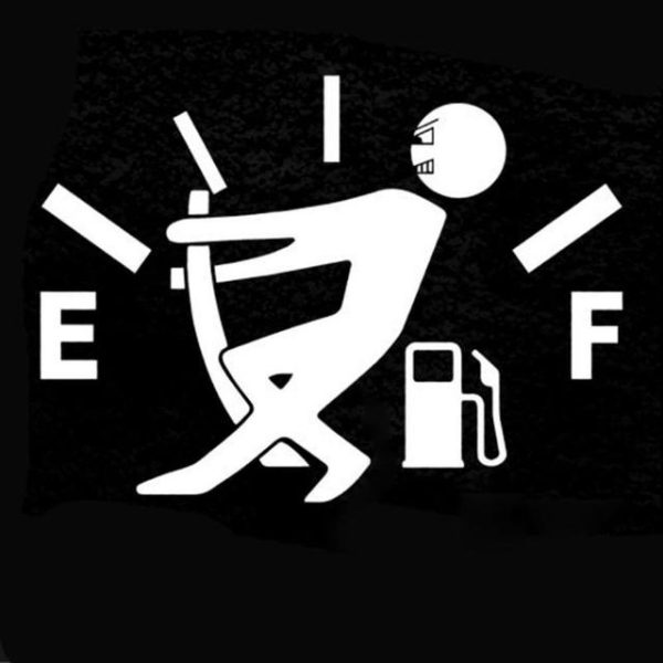 10CM*14CM Funny Car Stickers High Gas Consumption Decal Fuel Gage Empty Stickers Vinyl JDM Car Stickers Car Styling - Image 3