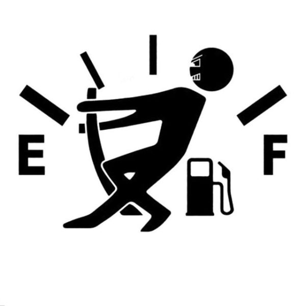10CM*14CM Funny Car Stickers High Gas Consumption Decal Fuel Gage Empty Stickers Vinyl JDM Car Stickers Car Styling - Image 2