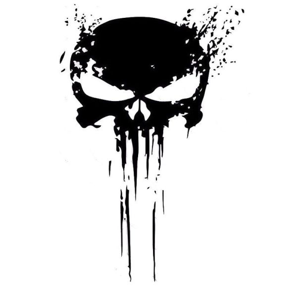 10CMX15CM PUNISHER Skull BLOOD Vinyl Car Decals Stickers Motorcycles Decoration Black/Silver C1-3140