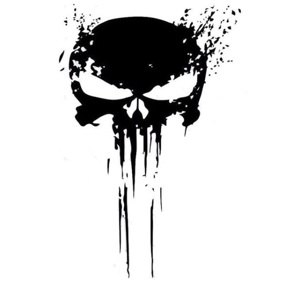 10CMX15CM PUNISHER Skull BLOOD Vinyl Car Decals Stickers Motorcycles Decoration Black/Silver C1-3140 - Image 2