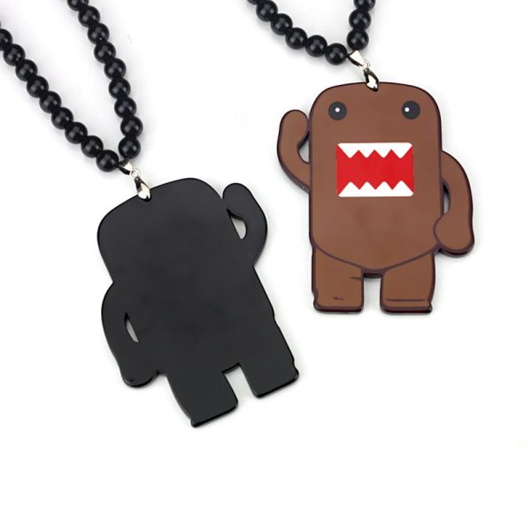 Brown DOMO KUN Badge Fashion Pendant Car Styling JDM Interior Rearview Mirror Ornament Beads Hellaflush Charm Hip Hop Necklace - Image 4