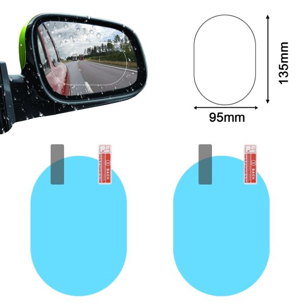 2PCS Car Mirror Window Clear Film Anti Dazzle Car Rearview Mirror Protective Film Waterproof Rainproof Anti Fog Car Sticker - Image 6