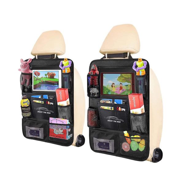 Car Seat Storage Bag Seat Back Hanging Bag Car Supplies Multi Functional Rear Seat Back Anti-Kick Pad Storage Bag - Image 3