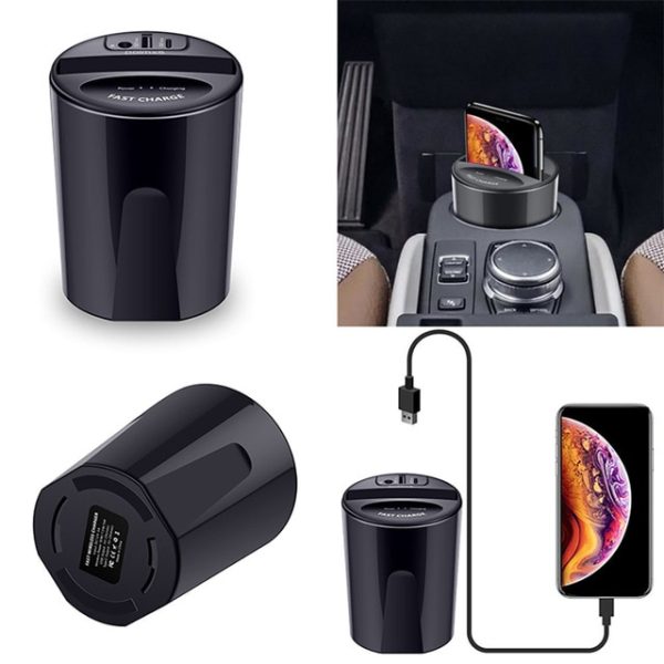 10W Car Wireless Charger Cup with USB Output for iPhoneXS MAX/XR/X/8 SAMSUNG Galaxy S9/S8/S7/S6/Note8/Note5 edge for PIXEL 3XL - Image 7