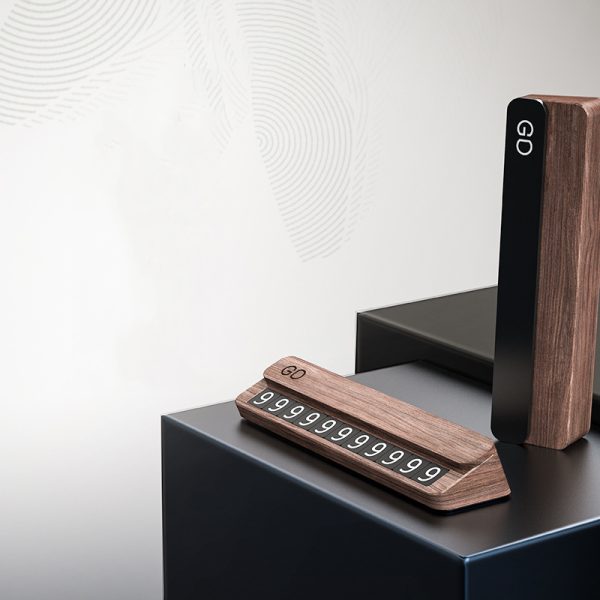 Car Parking Card High Temperature Resistant Mobile Phone Number Plate Walnut Simple Parking Card - Image 5