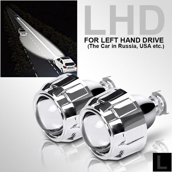 RACBOX 2Pcs 2.5 Inch Universal Bi Xenon HID Projector Lens Silver Black Shroud H1 Xenon LED Bulb H4 H7 Motorcycle Car Headlight - Image 7