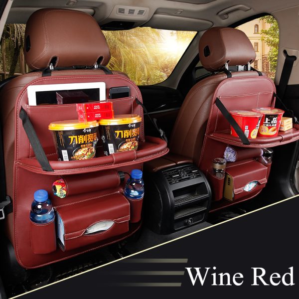 Car Seat Back Bag Folding Table Organizer Pad Drink Chair Storage Pocket Box Travel Stowing Tidying Automobile Accessories - Image 4