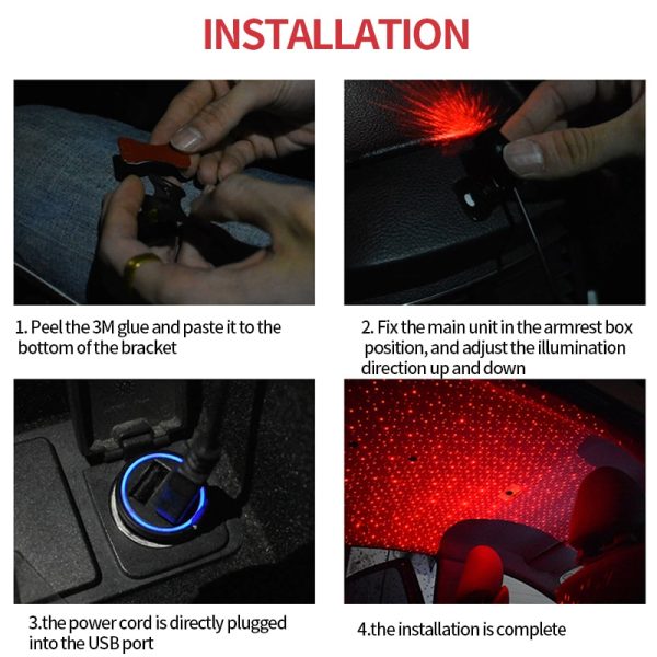 Light Projector Car Decoration Light USB LED Starry Sky Star DJ RGB Laser Projector Music Sound Remote Control Auto Car Styling - Image 6