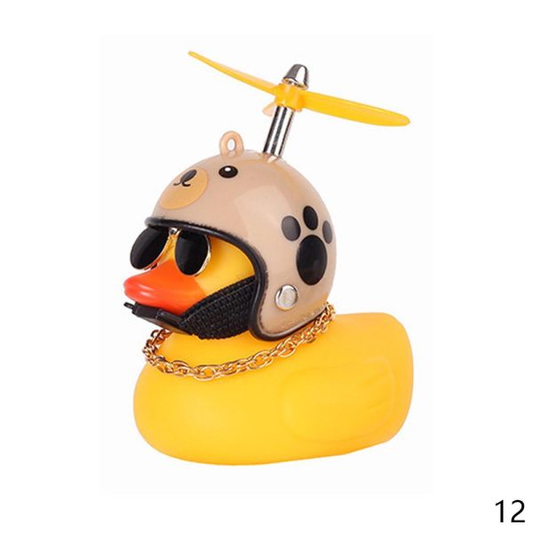 Car Duck with Helmet Broken Wind Small Yellow Duck Road Bike Motor Helmet Riding Cycling Car Accessories Decor Without Lights - Image 15