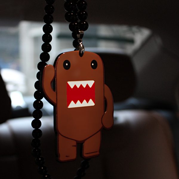 Brown DOMO KUN Badge Fashion Pendant Car Styling JDM Interior Rearview Mirror Ornament Beads Hellaflush Charm Hip Hop Necklace - Image 5