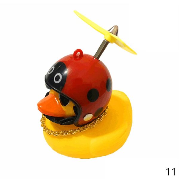 Car Duck with Helmet Broken Wind Small Yellow Duck Road Bike Motor Helmet Riding Cycling Car Accessories Decor Without Lights - Image 14