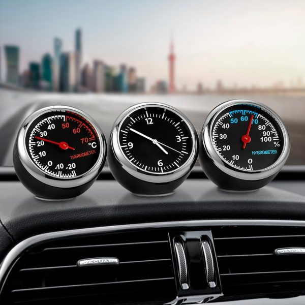 Mini Car Automobile Digital Clock Auto Watch Automotive Thermometer Hygrometer Decoration Ornament Clock In Car Accessories