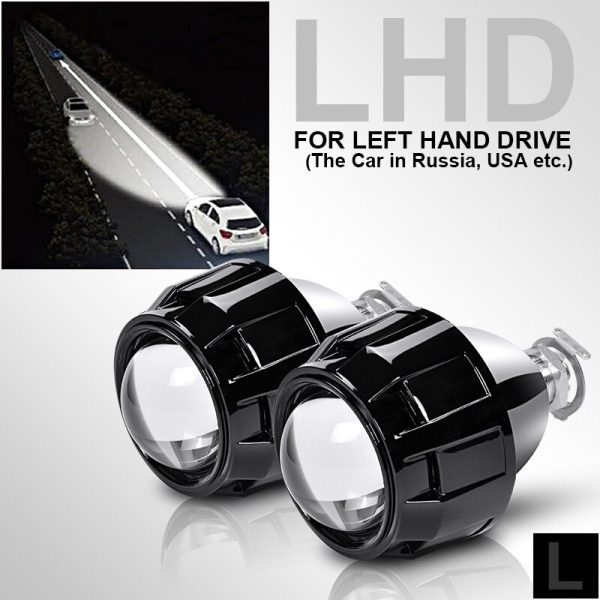 RACBOX 2Pcs 2.5 Inch Universal Bi Xenon HID Projector Lens Silver Black Shroud H1 Xenon LED Bulb H4 H7 Motorcycle Car Headlight - Image 9