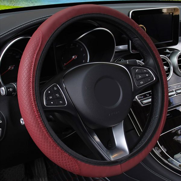 FORAUTO Car Steering Wheel Cover Skidproof Auto Steering- wheel Cover Anti-Slip Universal Embossing Leather Car-styling - Image 2