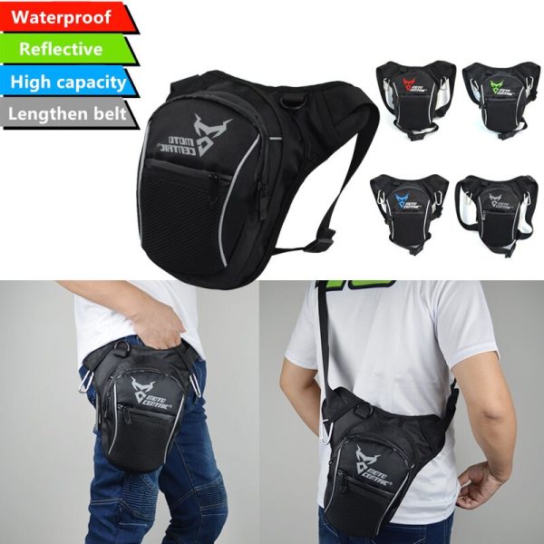 Fashion Motorcycle Drop Leg Bag Hip Bum Fanny Pack Waterproof Motorcycle Bag Outdoor Casual Waist Bag Motorcycle bike Bag Black - Image 2