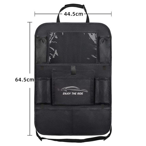 Car Seat Storage Bag Seat Back Hanging Bag Car Supplies Multi Functional Rear Seat Back Anti-Kick Pad Storage Bag - Image 4
