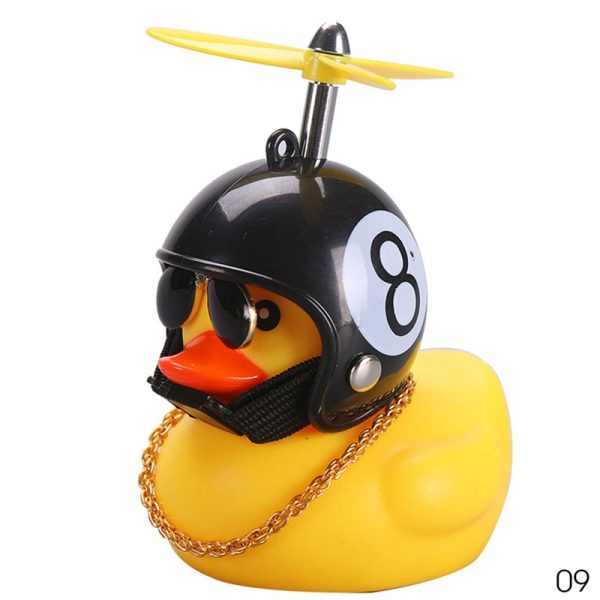 Car Duck with Helmet Broken Wind Small Yellow Duck Road Bike Motor Helmet Riding Cycling Car Accessories Decor Without Lights - Image 18
