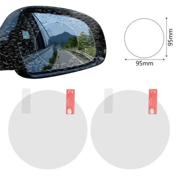 2PCS/Set Anti Fog Car Mirror Window Clear Film Anti-glare Car Rearview Mirror Protective Film Waterproof Rainproof Car Sticker - Image 3