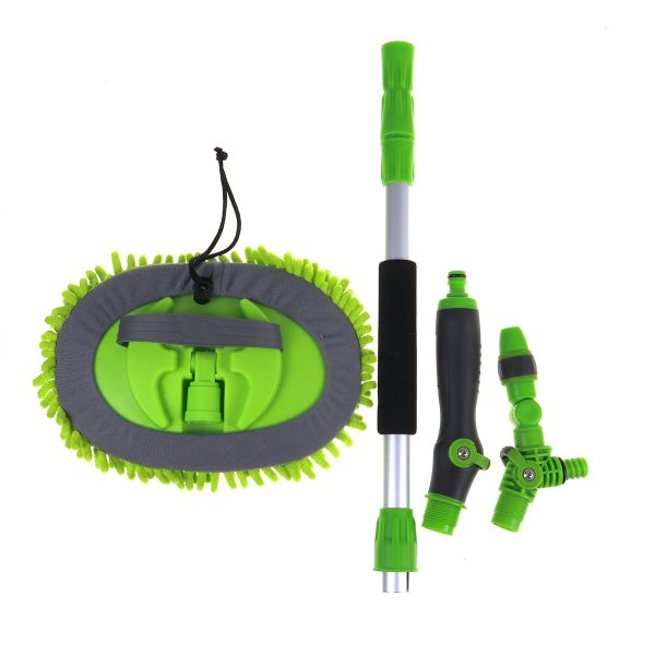 2 in 1 Car Wash Mop Mitt with Long Handle Chenille Microfiber Car Wash Dust Brush Extension Pole 75-112cm Scratch Cleaning Tool - Image 4