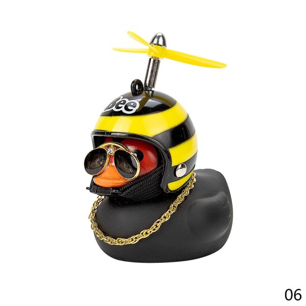 Car Duck with Helmet Broken Wind Small Yellow Duck Road Bike Motor Helmet Riding Cycling Car Accessories Decor Without Lights - Image 7