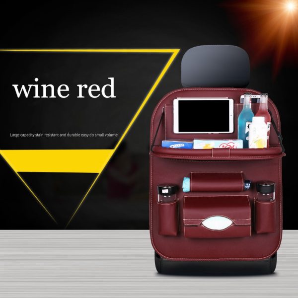 Car Seat Back Bag Folding Table Organizer Pad Drink Chair Storage Pocket Box Travel Stowing Tidying Automobile Accessories - Image 9