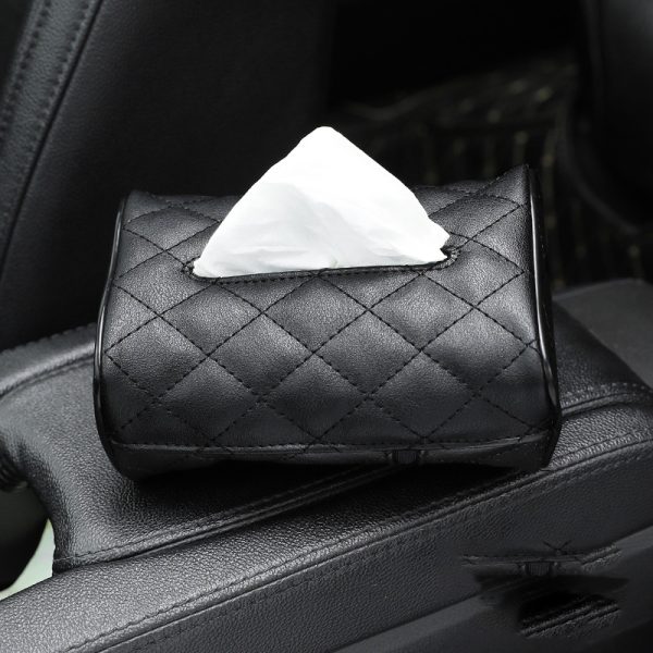 Car Tissue Box Car Hanging Tissue Box Car Supplies Creative Tissue Box Leather Tissue Bag - Image 6