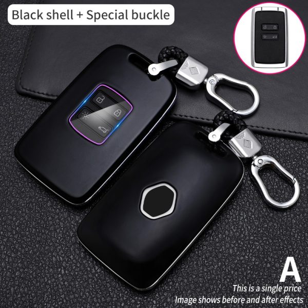 Car Key Case For Renault Koleos Kadjar Scenic Megane Sandero Espace Clio Captur Kangoo  Laguna Talisman Twingo Carbon Fibe Cover - Image 2