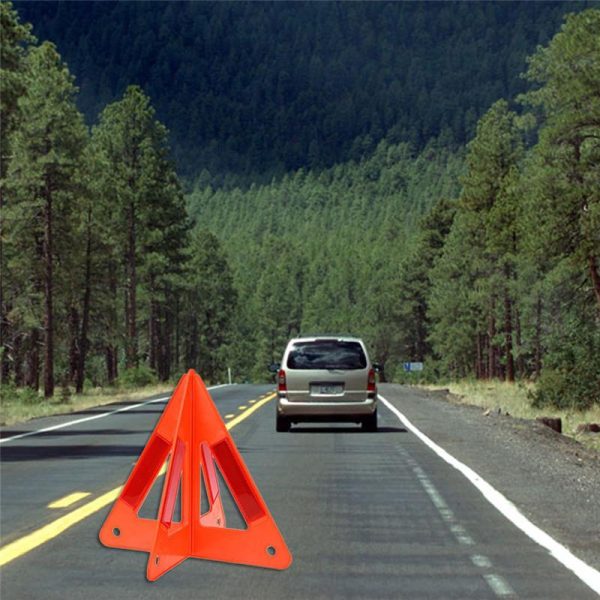 2Pcs Foldable Car Warning Triangle Safety Stop Breakdown Sign Board Emergency Reflective Flash Reflector - Image 5