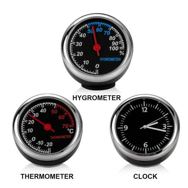 Mini Car Automobile Digital Clock Auto Watch Automotive Thermometer Hygrometer Decoration Ornament Clock In Car Accessories - Image 2