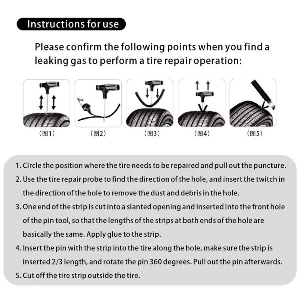 Car Vacuum Tire Repair Tool Car Tire Repair Tool Set Tire Rubber Strip Outdoor Emergency - Image 5