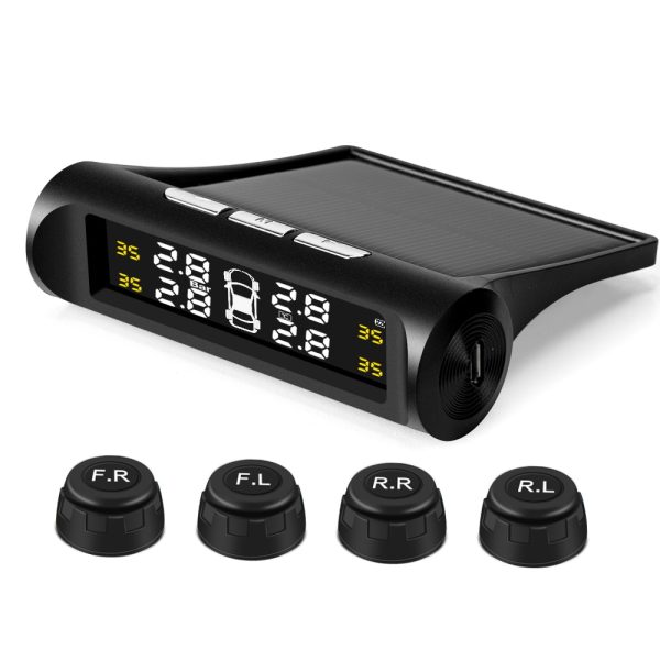Smart Car TPMS Tire Pressure Monitoring System Solar Power Digital TMPS LCD Display USB Auto Security Alarm Tire Pressure Sensor - Image 7