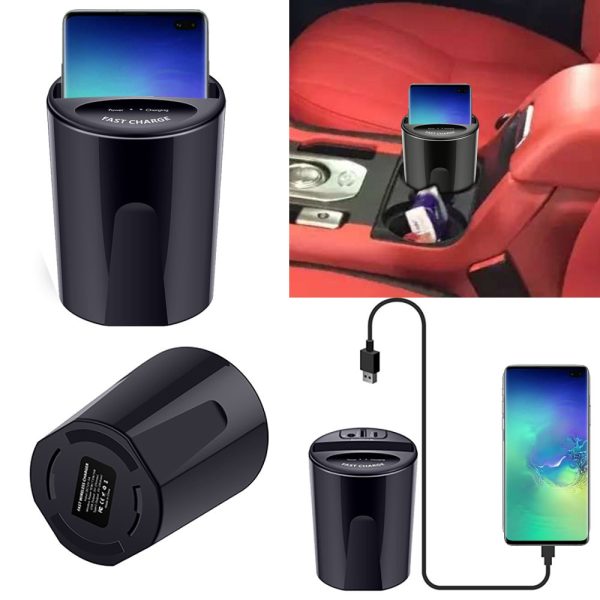 10W Car Wireless Charger Cup with USB Output for iPhoneXS MAX/XR/X/8 SAMSUNG Galaxy S9/S8/S7/S6/Note8/Note5 edge for PIXEL 3XL - Image 5