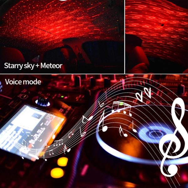 Light Projector Car Decoration Light USB LED Starry Sky Star DJ RGB Laser Projector Music Sound Remote Control Auto Car Styling - Image 4