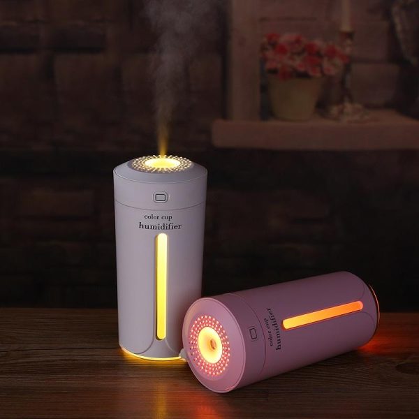 Color Cup USB Air Humidifier for Home Car Ultrasonic Mini Aroma Diffuser Air Purifier with LED Lights - Image 2