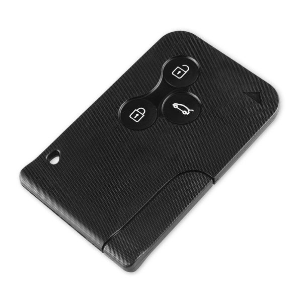 KEYYOU 3 Button Smart Card For Renault Clio Logan Megane 2 3 Koleos Scenic Card Case Black Car Key Fob Shell With Small Key