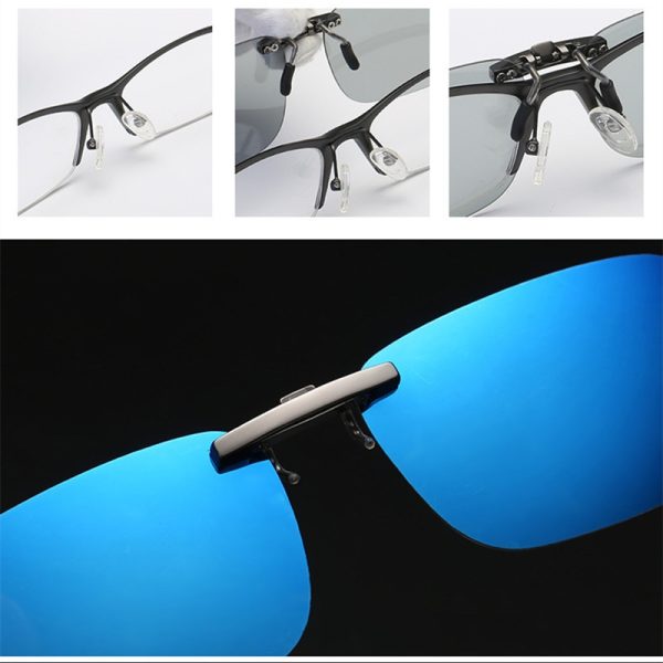 Cool Polarized Mirrored UV400 Lens Clips On Sunglasses Driving Night Vision Lens Sun Glasses Male Anti-UVA For Men Women - Image 4