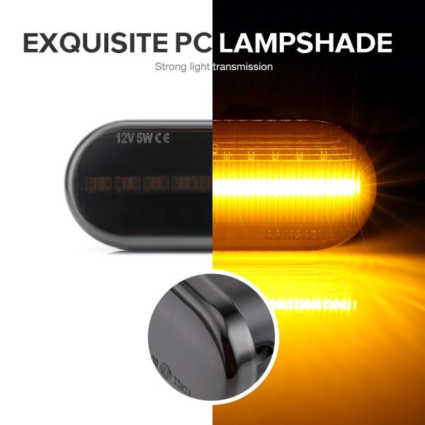 2pieces Led Dynamic Side Marker Turn Signal Light For Volkswagen VW Bora Golf 3 4 Passat 3BG Polo SB6 SEAT Ibiza Leon Skoda Ford - Image 5