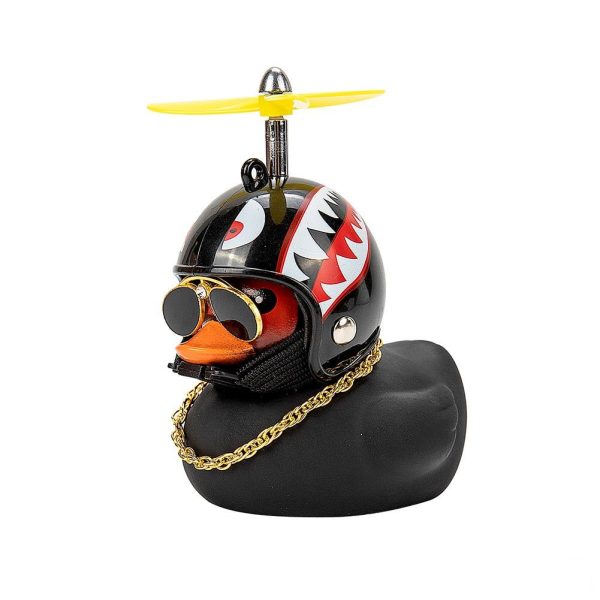 Car Duck with Helmet Broken Wind Small Yellow Duck Road Bike Motor Helmet Riding Cycling Car Accessories Decor Without Lights - Image 5