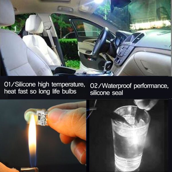 10Pcs Auto T10 Led Cold White 194 W5W LED 168 COB Silica Car Super Bright Turn Side License Plate Light Lamp Bulb DC 12V - Image 5