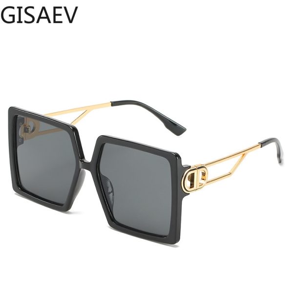 GISAEV Driving Glasses Women Oversized Square Frame Letter D Sunglasses Vintage D shape Oversized Frame Popular Fashion Glasses - Image 2