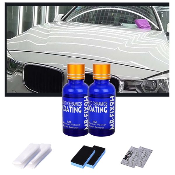 2PCS 9H Car Liquid Ceramic Coat Super Hydrophobic Glass Coating Set Polysiloxane and Nano materials Car Polish - Image 6